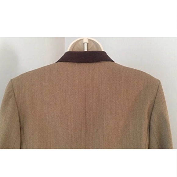 LOFT Wool Blend Taupe w/ Brown Velvet Collar - Picture 3 of 8